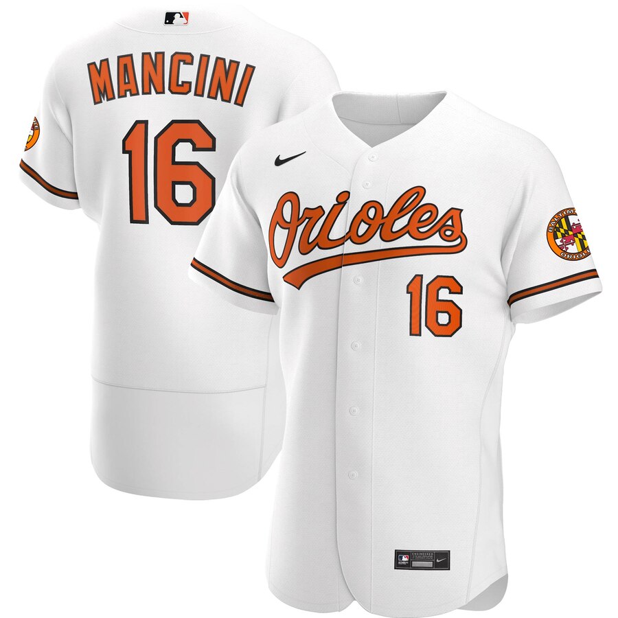 Baltimore Orioles #16 Trey Mancini Men Nike White Home 2020 Authentic Player MLB Jersey